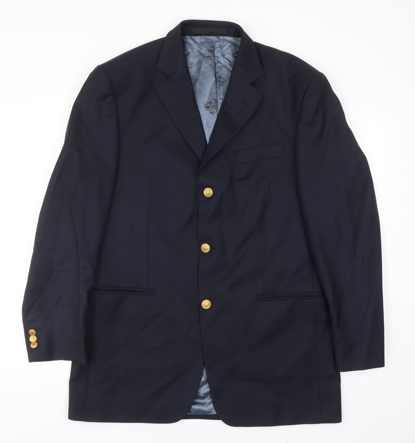 Marks and Spencer Mens Blue Wool Jacket Blazer Size 40 Regular