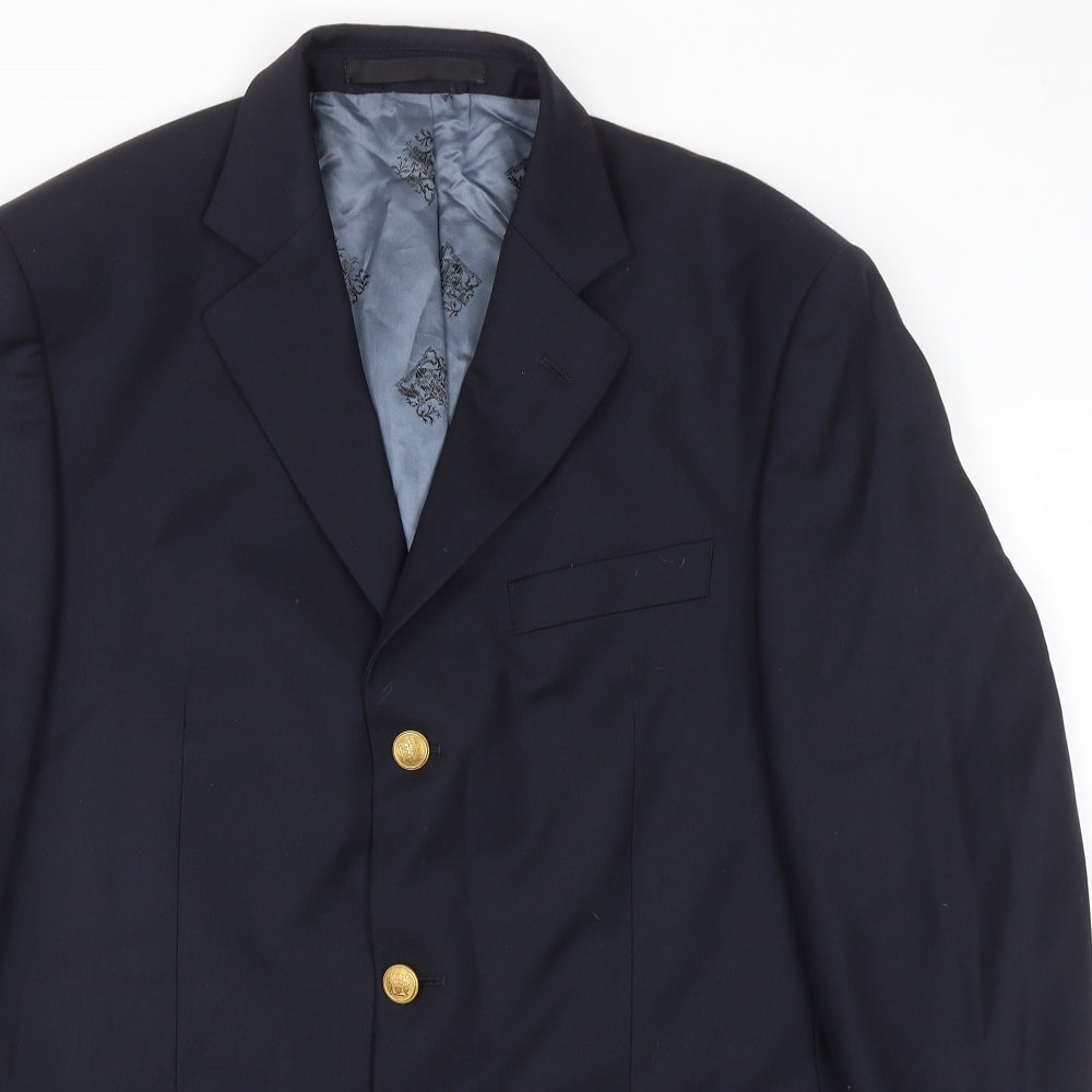 Marks and Spencer Mens Blue Wool Jacket Blazer Size 40 Regular