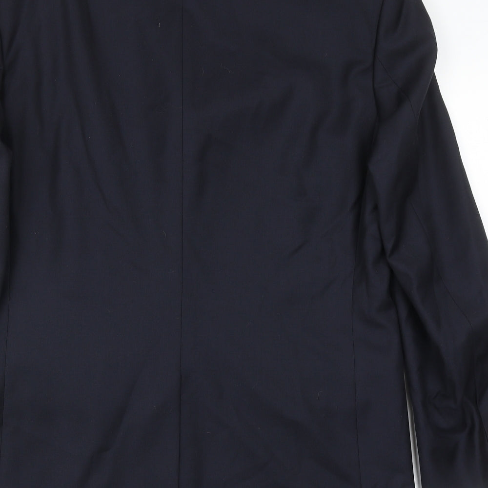 Marks and Spencer Mens Blue Wool Jacket Blazer Size 40 Regular