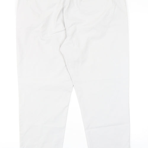 Marks and Spencer Womens Grey Cotton Trousers Size 14 Regular Zip