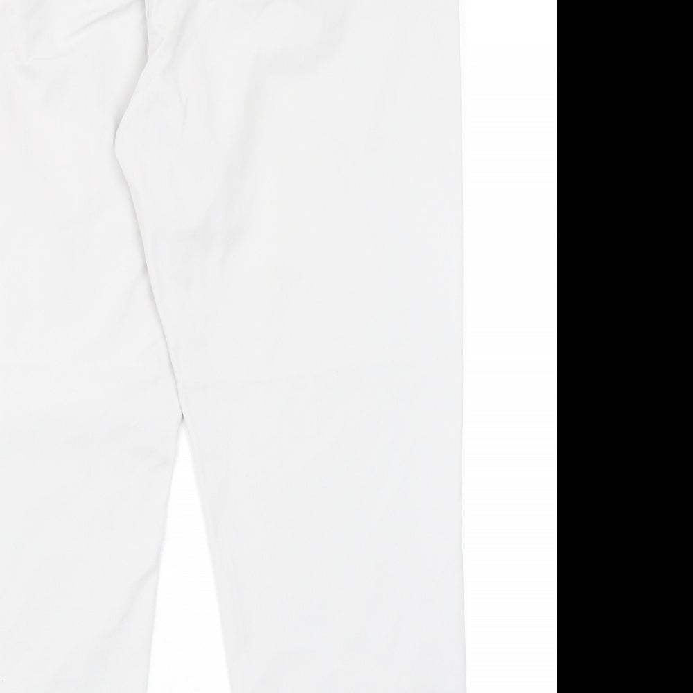 Marks and Spencer Womens Grey Cotton Trousers Size 14 Regular Zip