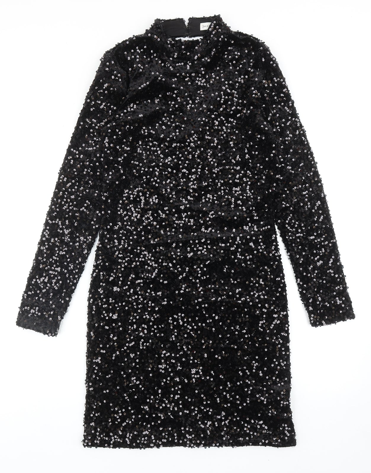 Warehouse Womens Black Polyester Sheath Size 10 Mock Neck Hook & Eye