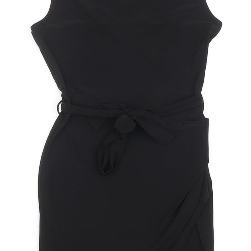 Love Womens Black Polyester Slip Dress Size S Square Neck Pullover
