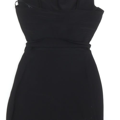 Love Womens Black Polyester Slip Dress Size S Square Neck Pullover