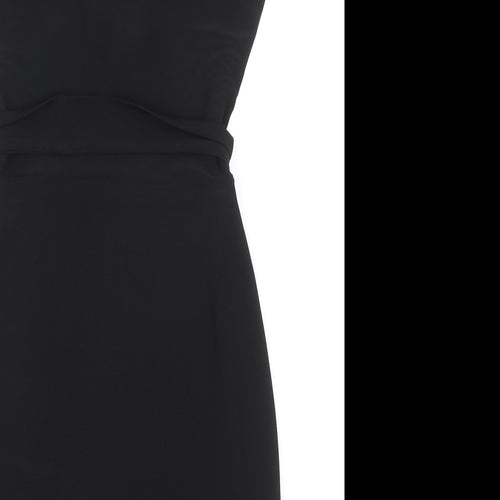 Love Womens Black Polyester Slip Dress Size S Square Neck Pullover