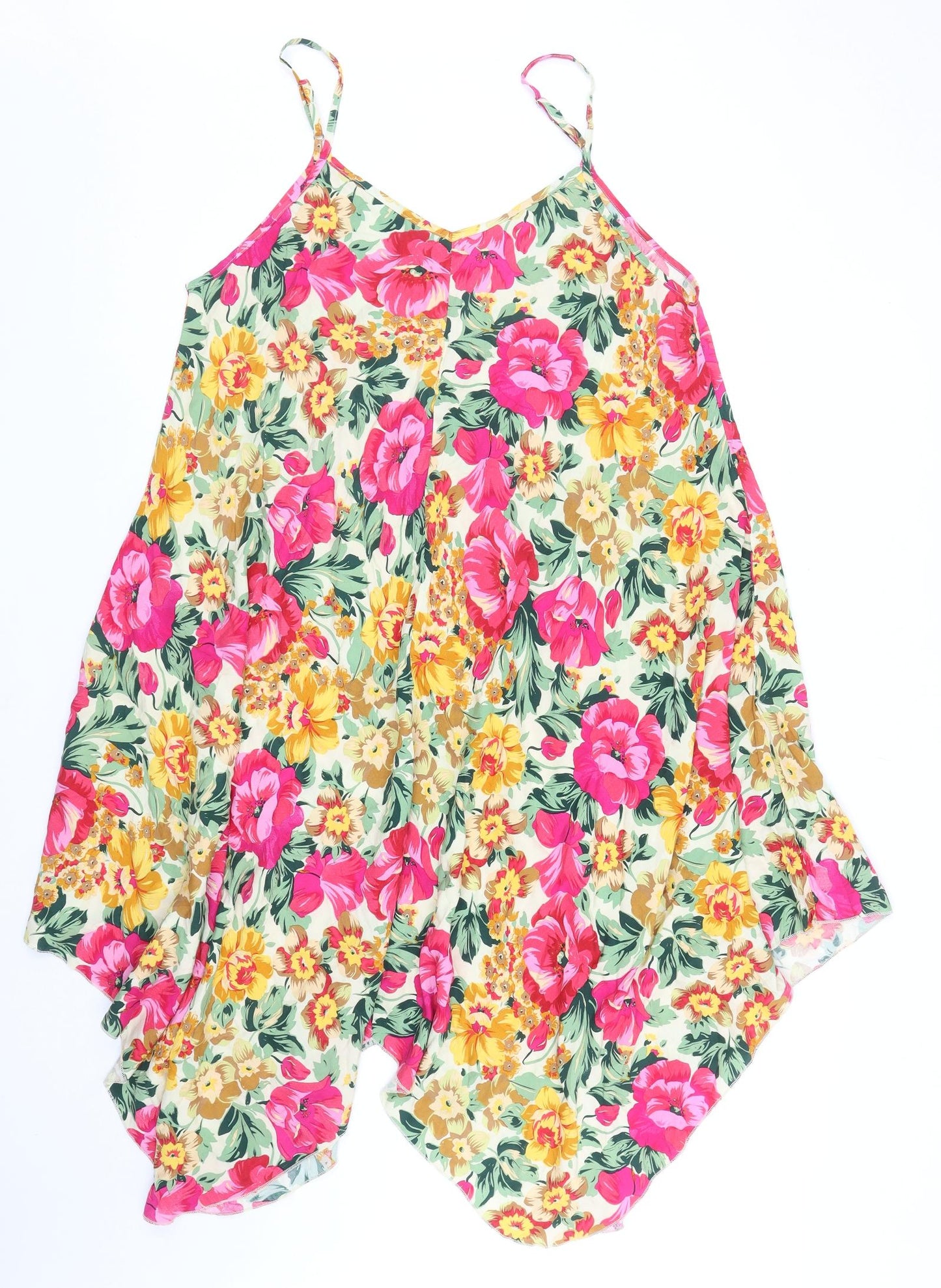 Preworn Womens Multicoloured Geometric Viscose A-Line Size L V-Neck Pullover