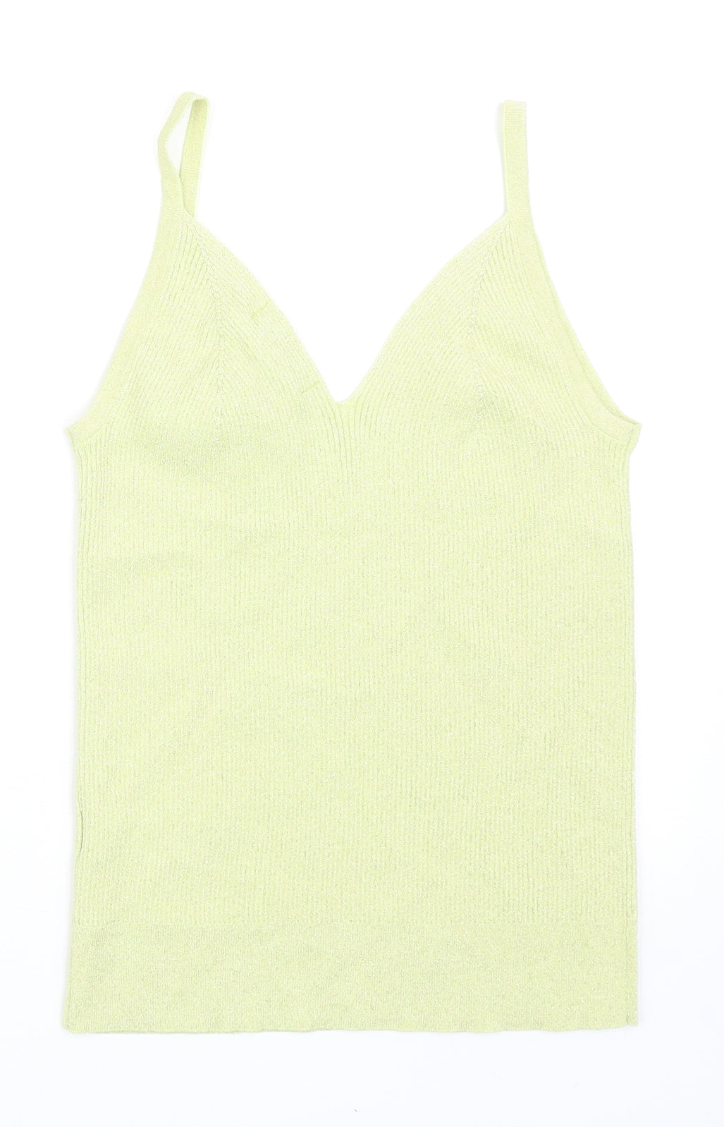 Marks and Spencer Womens Yellow Viscose Basic Tank Size S V-Neck