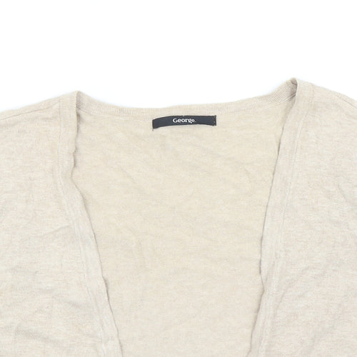 George Womens Beige V-Neck Cotton Cardigan Jumper Size 12