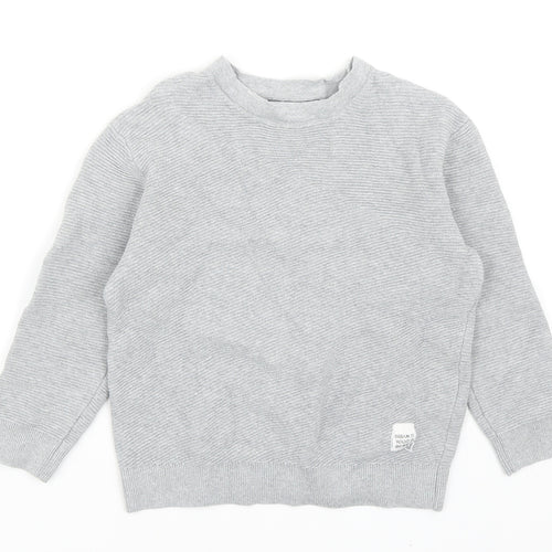 Zara Boys Grey Cotton Pullover Sweatshirt Size 6 Years Pullover