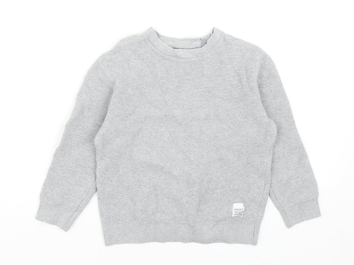 Zara Boys Grey Cotton Pullover Sweatshirt Size 6 Years Pullover