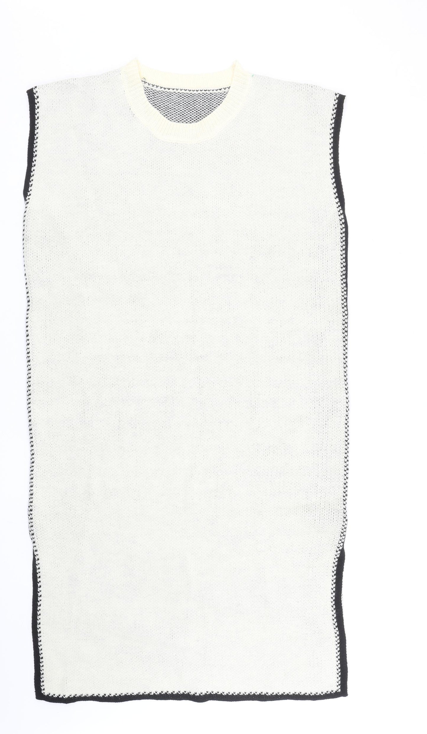 SheIn Womens Ivory Acrylic Jumper Dress Size S Round Neck Pullover