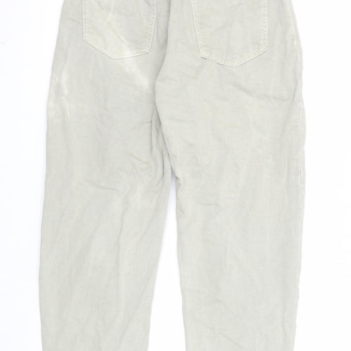 Zara Womens Grey Cotton Straight Jeans Size 10 Regular Zip