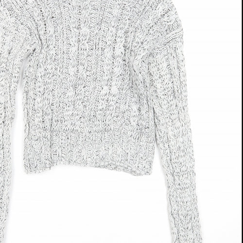 Q10 Collection Womens White Roll Neck Acrylic Pullover Jumper Size M
