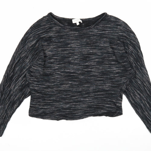 Apricot Womens Black Round Neck Cotton Pullover Jumper Size 12