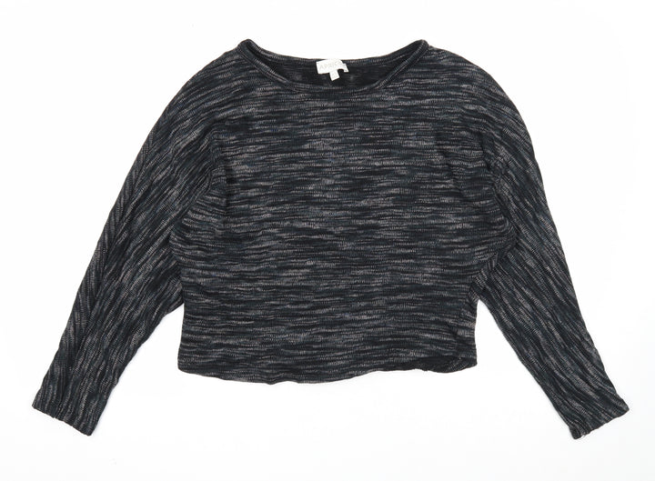 Apricot Womens Black Round Neck Cotton Pullover Jumper Size 12