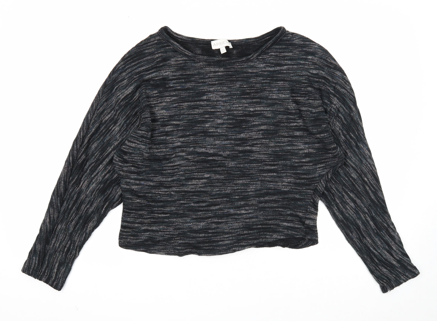 Apricot Womens Black Round Neck Cotton Pullover Jumper Size 12