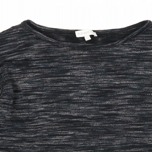 Apricot Womens Black Round Neck Cotton Pullover Jumper Size 12