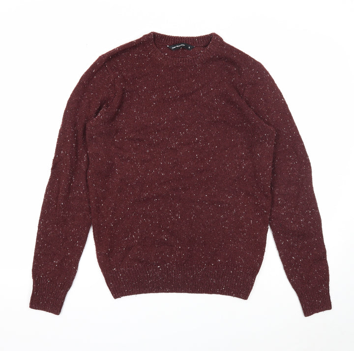 Cedar Wood State Mens Purple Round Neck Acrylic Pullover Jumper Size S Long Sleeve