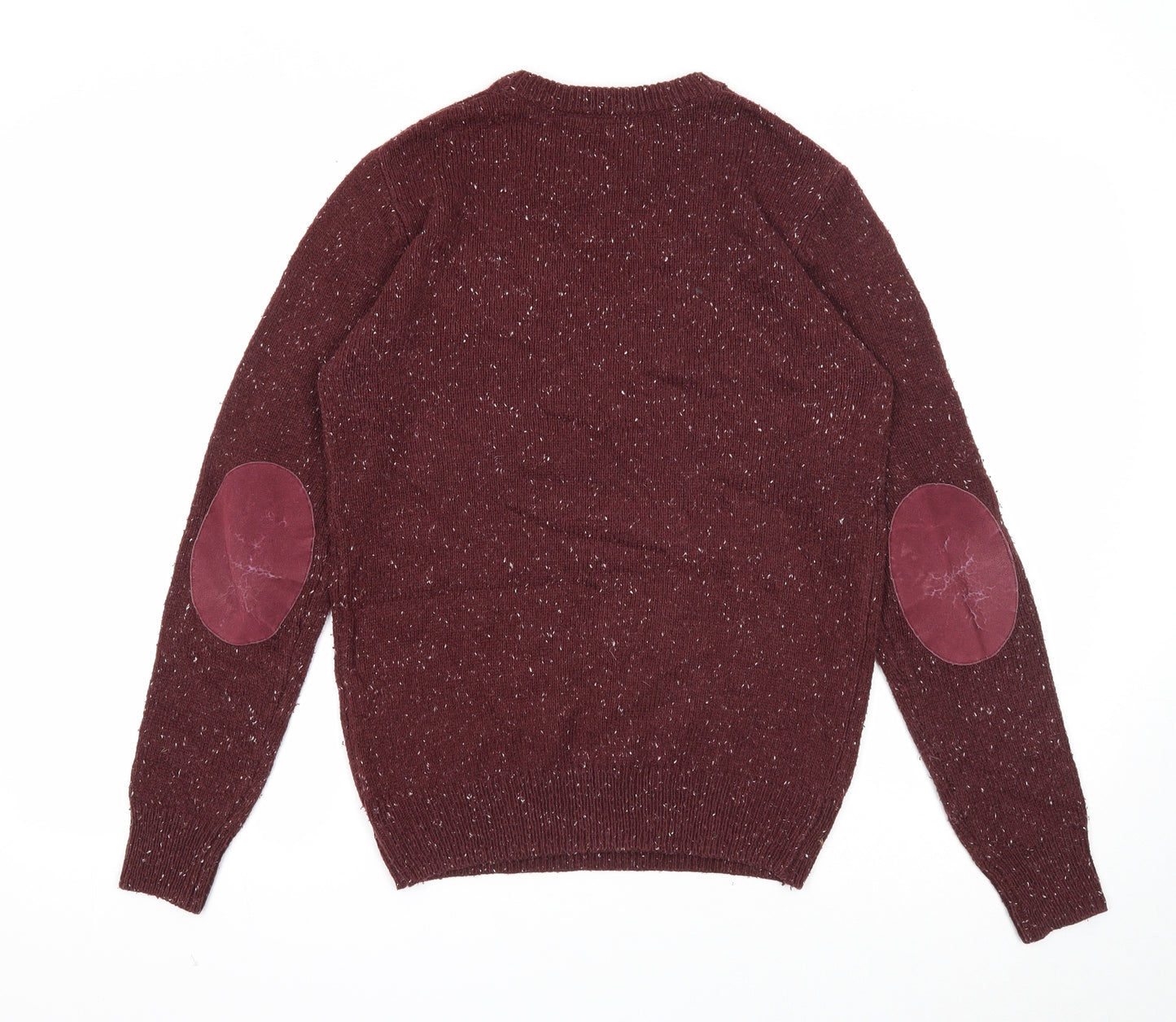 Cedar Wood State Mens Purple Round Neck Acrylic Pullover Jumper Size S Long Sleeve