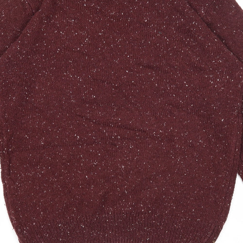 Cedar Wood State Mens Purple Round Neck Acrylic Pullover Jumper Size S Long Sleeve