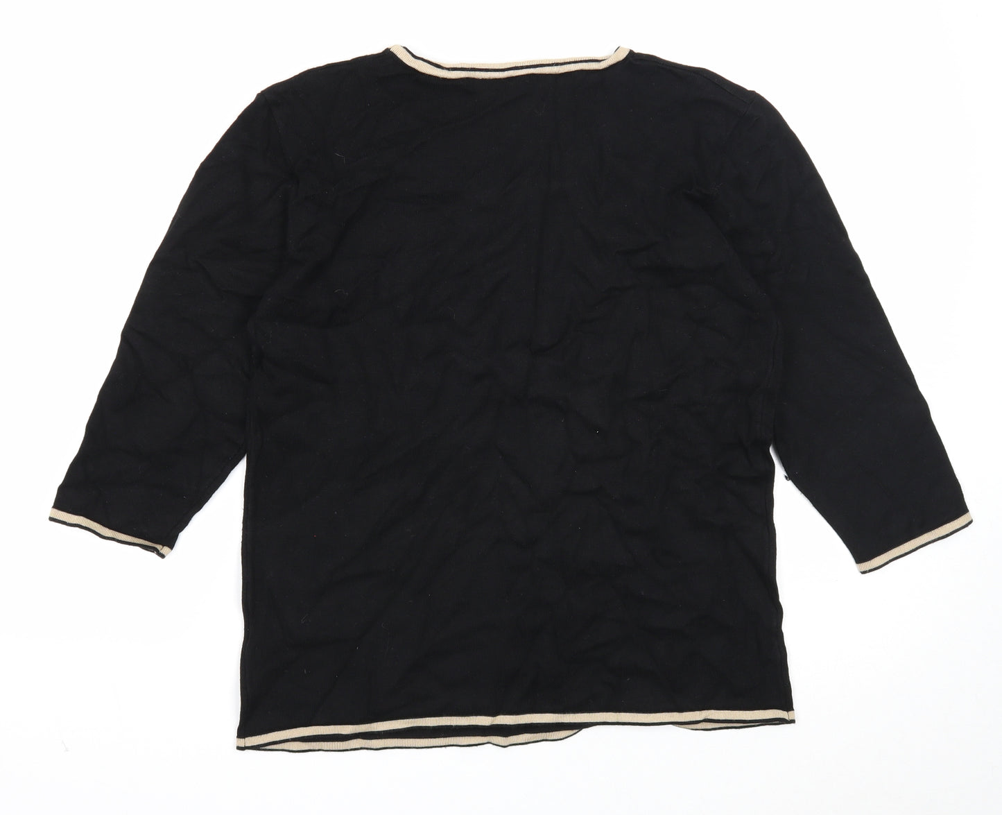 Just Elegance Womens Black Round Neck Polka Dot Viscose Pullover Jumper Size L