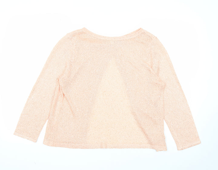 Monsoon Womens Pink Round Neck Polyester Pullover Jumper Size 16