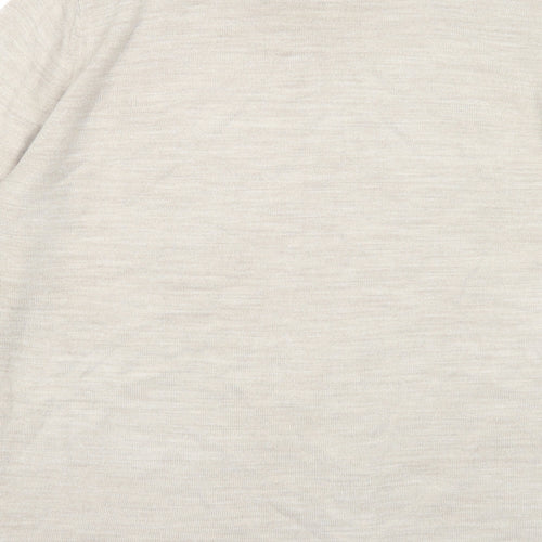 Towles Edgar Jacobs Womens Beige Mock Neck Acrylic Pullover Jumper Size 16