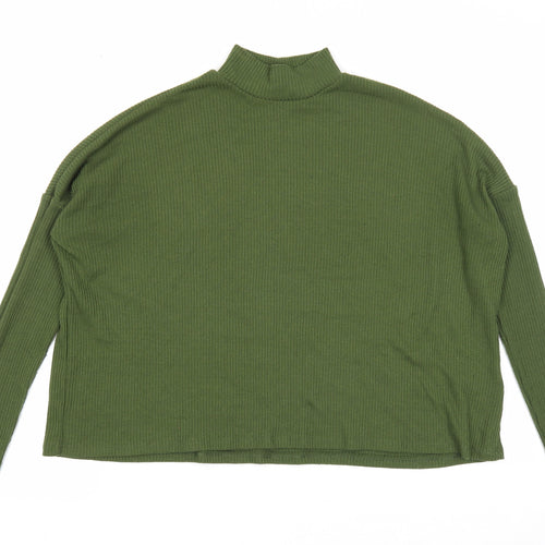Divided Womens Green Mock Neck Polyester Pullover Jumper Size XS
