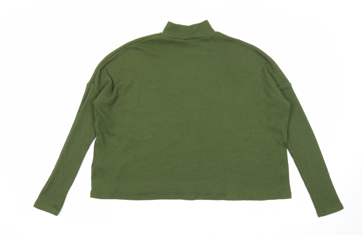 Divided Womens Green Mock Neck Polyester Pullover Jumper Size XS