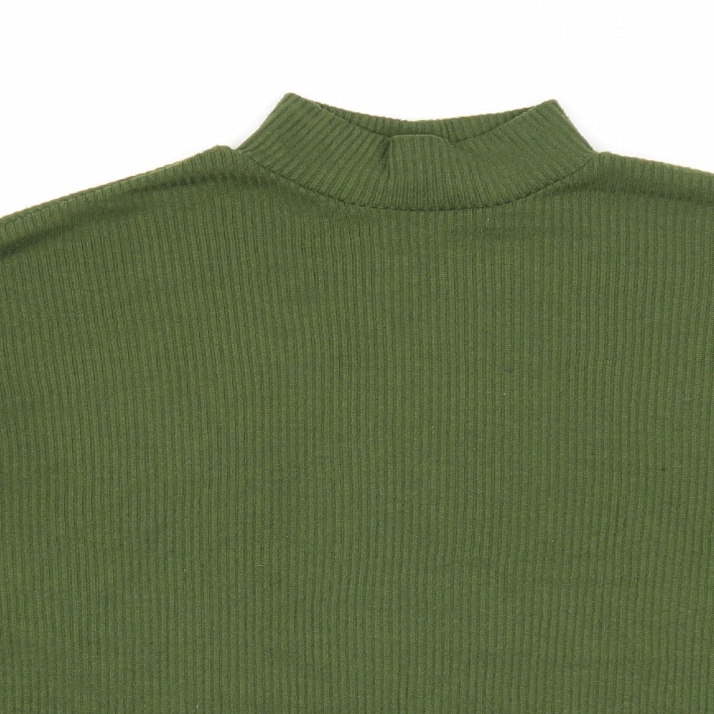 Divided Womens Green Mock Neck Polyester Pullover Jumper Size XS