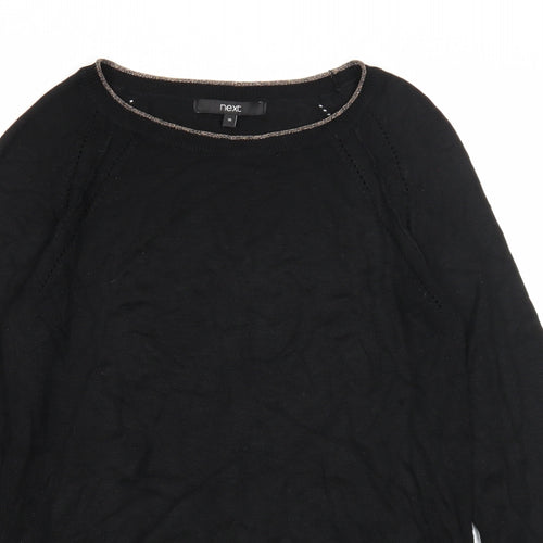 NEXT Womens Black Round Neck Viscose Pullover Jumper Size 10