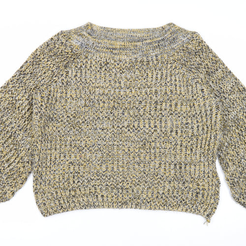 New Look Womens Yellow Round Neck Acrylic Pullover Jumper Size M