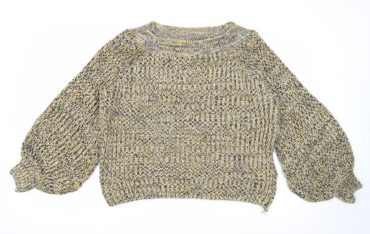 New Look Womens Yellow Round Neck Acrylic Pullover Jumper Size M