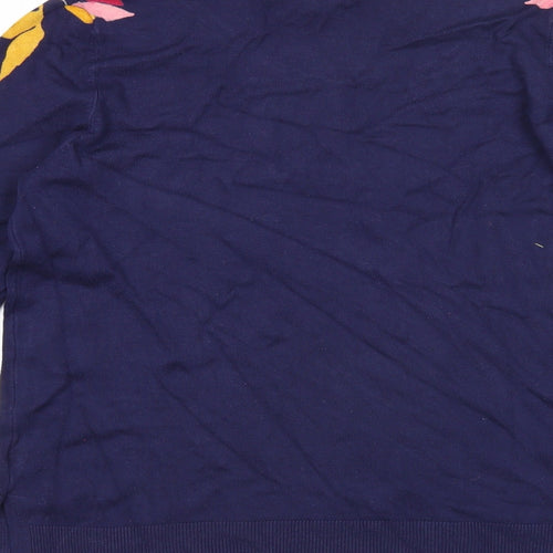 NEXT Womens Black Round Neck Viscose Pullover Jumper Size 12 - Floral