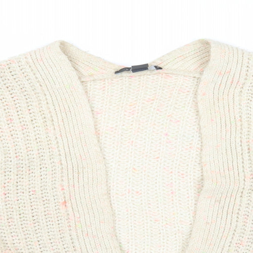 Primark Womens Beige V-Neck Acrylic Cardigan Jumper Size S