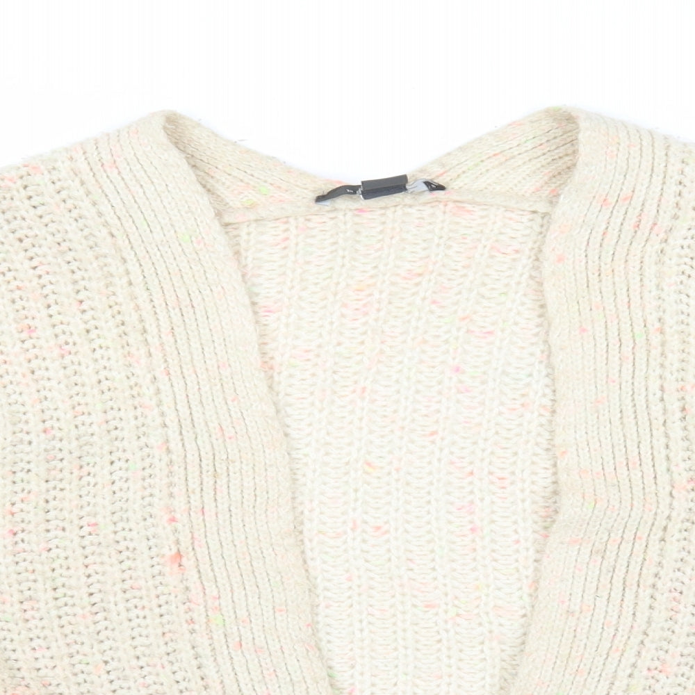 Primark Womens Beige V-Neck Acrylic Cardigan Jumper Size S