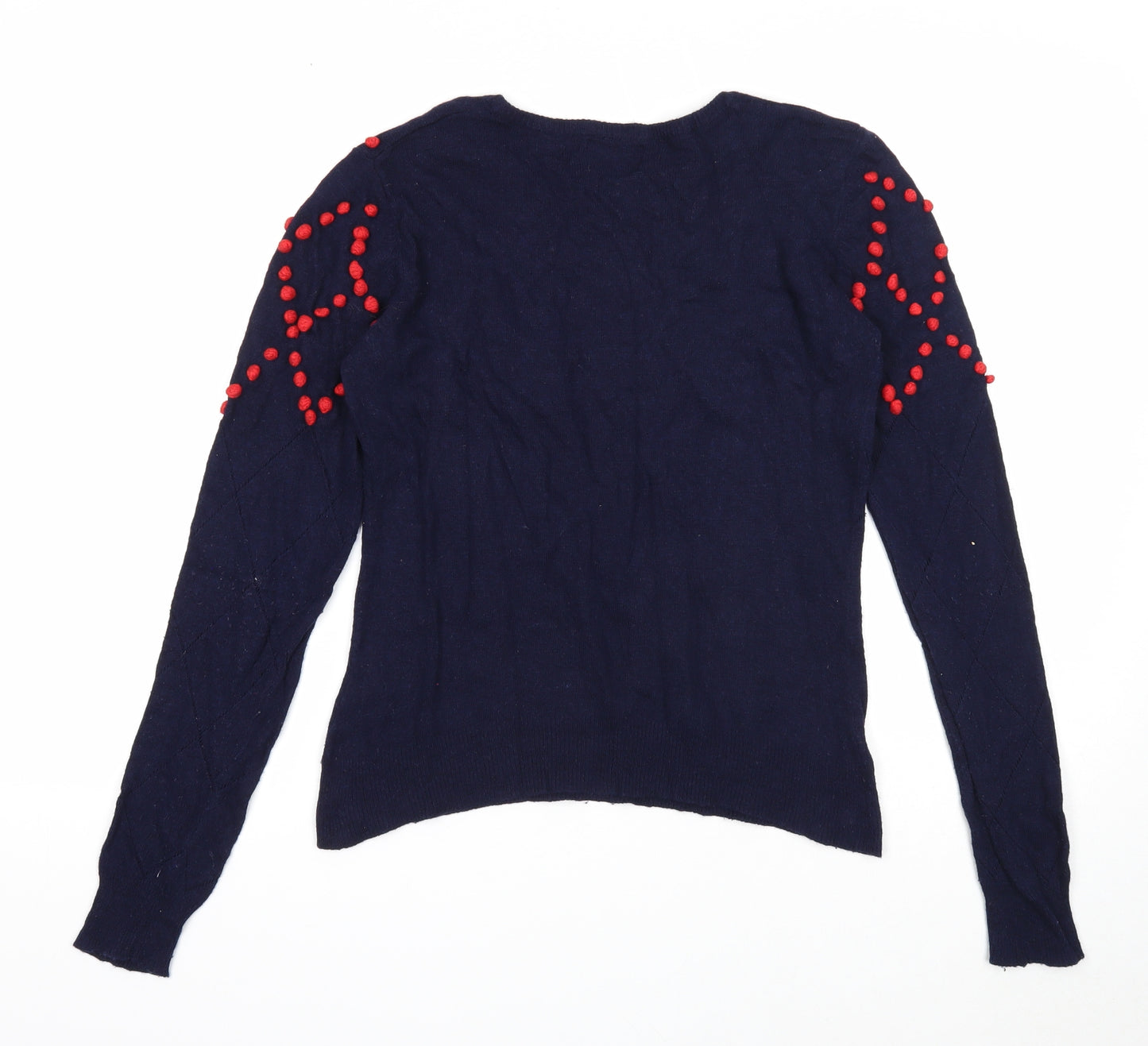 River Island Womens Blue Round Neck Viscose Pullover Jumper Size 14