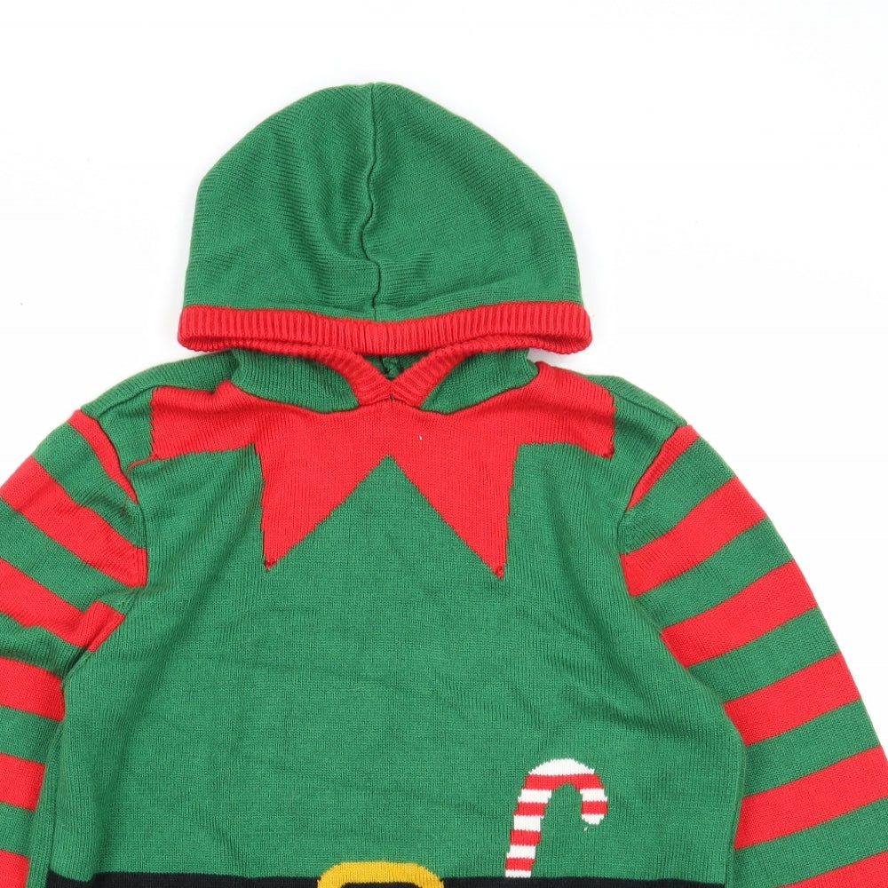 George Womens Green Roll Neck Acrylic Pullover Jumper Size L - Christmas elf