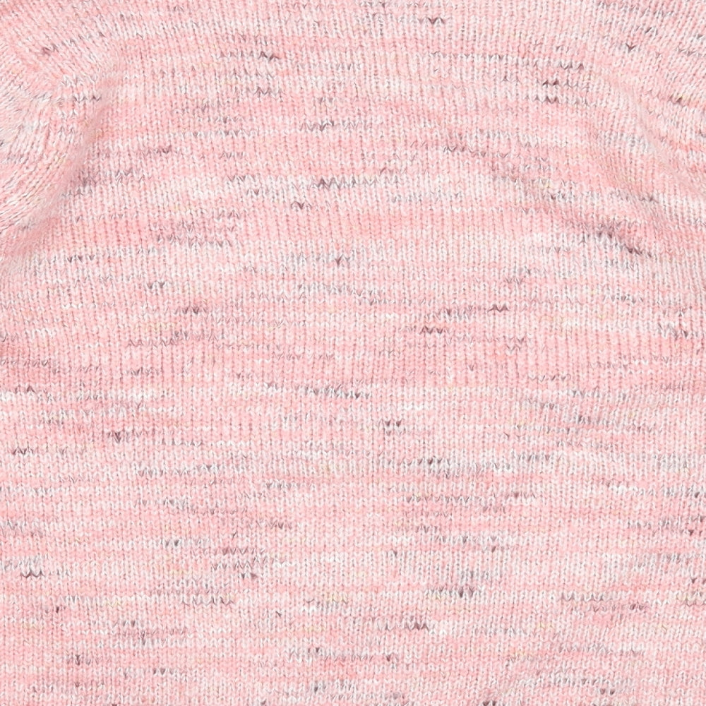 Papaya Womens Pink Round Neck Acrylic Pullover Jumper Size L