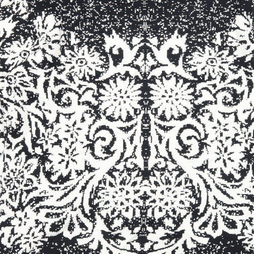 Just Elegance Womens Black Round Neck Floral Viscose Pullover Jumper Size M