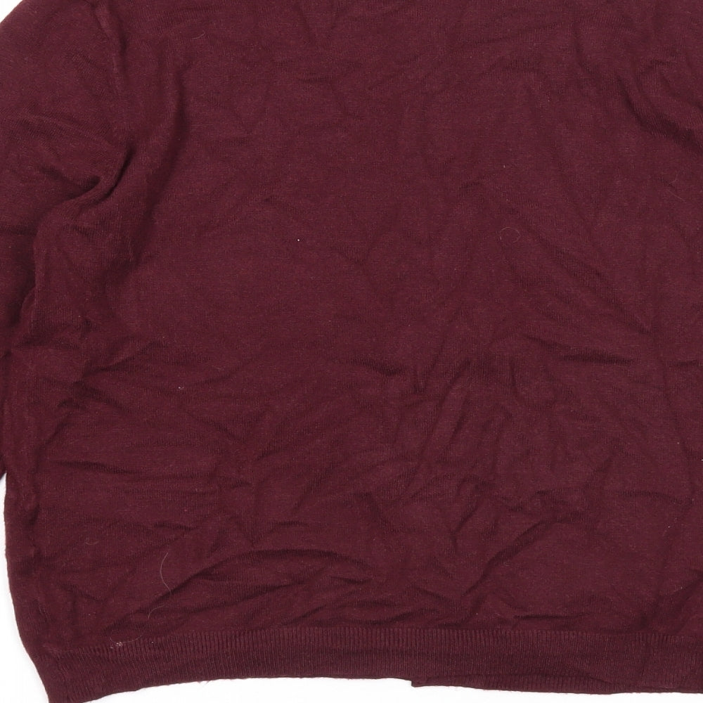 Primark Womens Purple Round Neck Viscose Cardigan Jumper Size 12