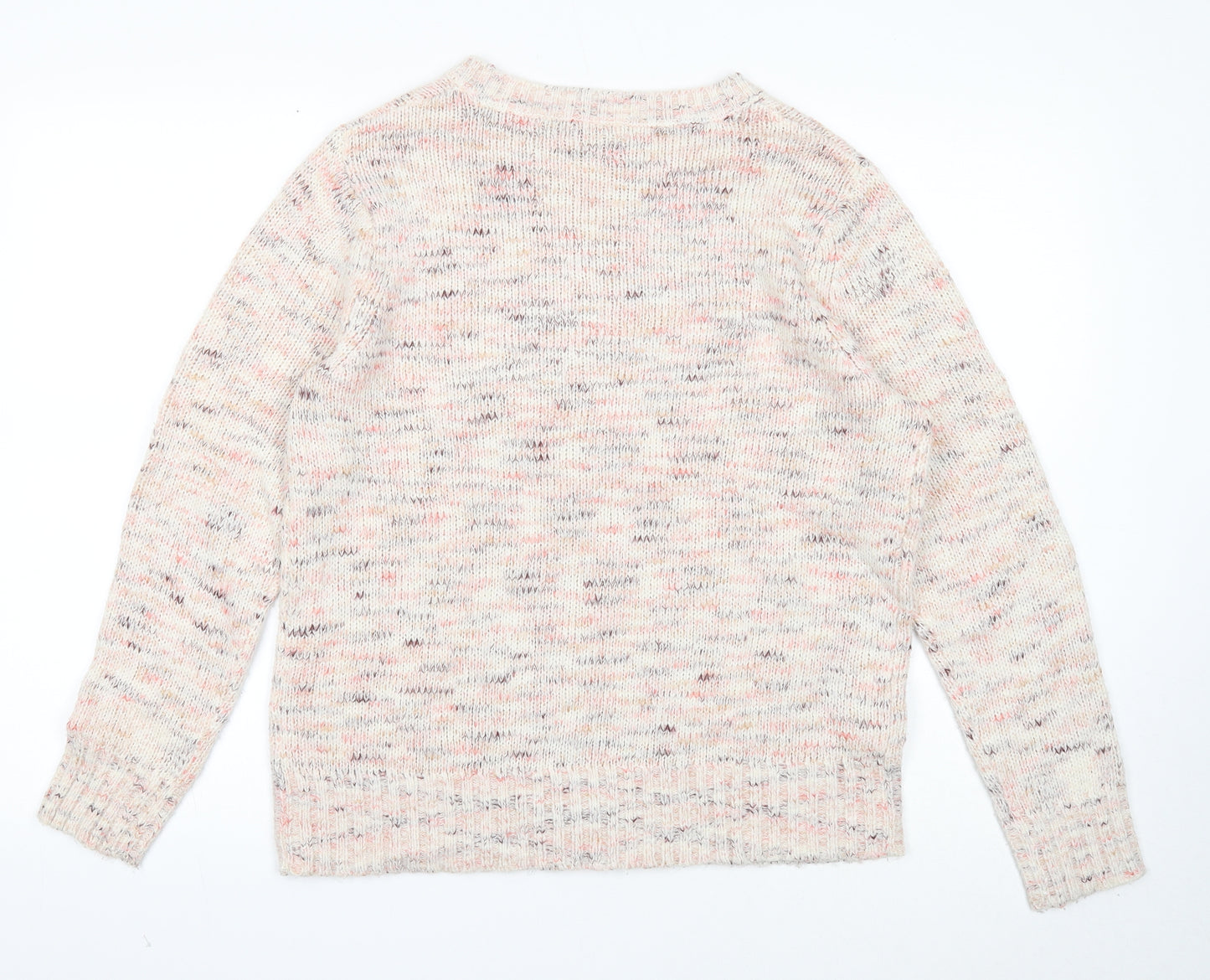 Papaya Womens Pink Round Neck Acrylic Pullover Jumper Size M