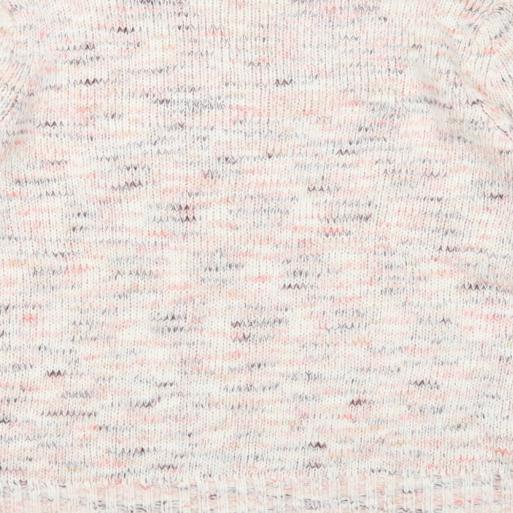 Papaya Womens Pink Round Neck Acrylic Pullover Jumper Size M