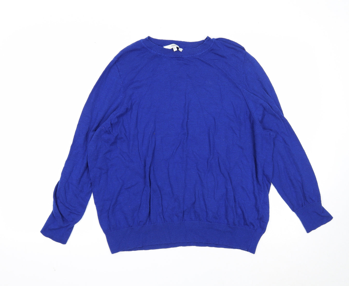 NEXT Womens Blue Round Neck Polyester Pullover Jumper Size XL