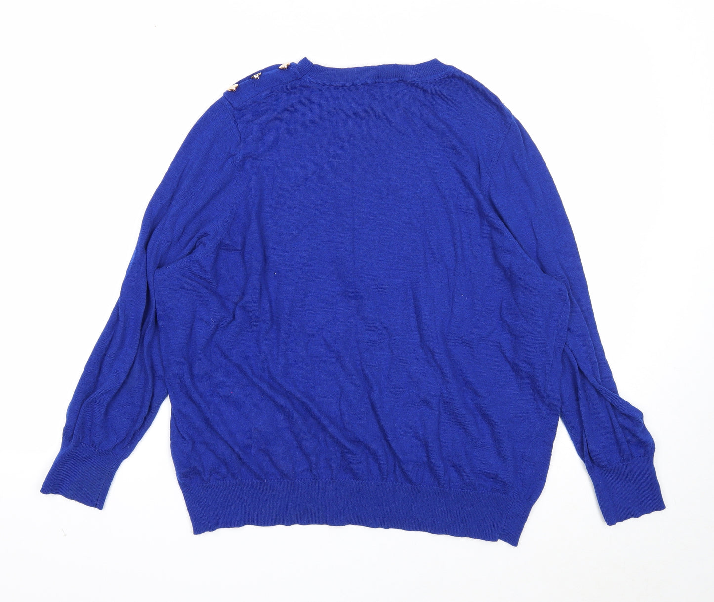 NEXT Womens Blue Round Neck Polyester Pullover Jumper Size XL