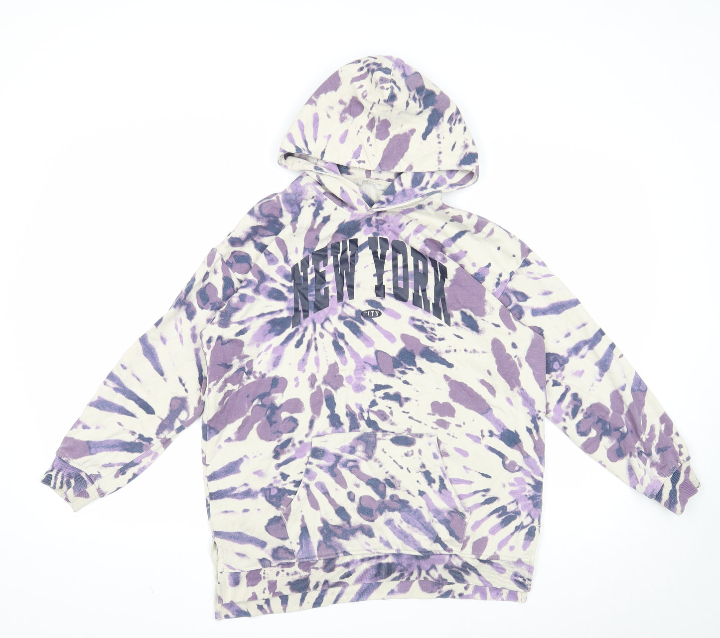 H&M Girls Beige Cotton Pullover Hoodie Size 10 Years Pullover - New York