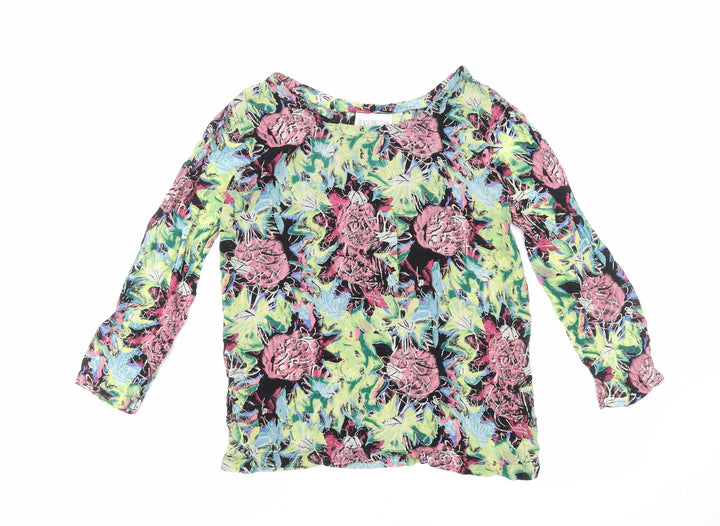 French Connection Womens Multicoloured Floral Viscose Basic Blouse Size S Boat Neck
