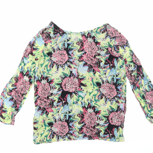 French Connection Womens Multicoloured Floral Viscose Basic Blouse Size S Boat Neck