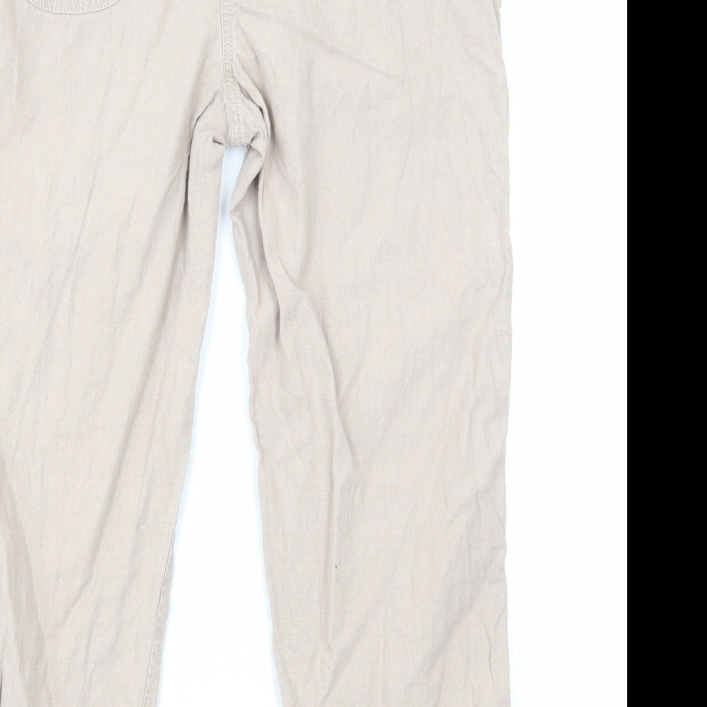 Marks and Spencer Womens Beige Linen Trousers Size 10 Regular