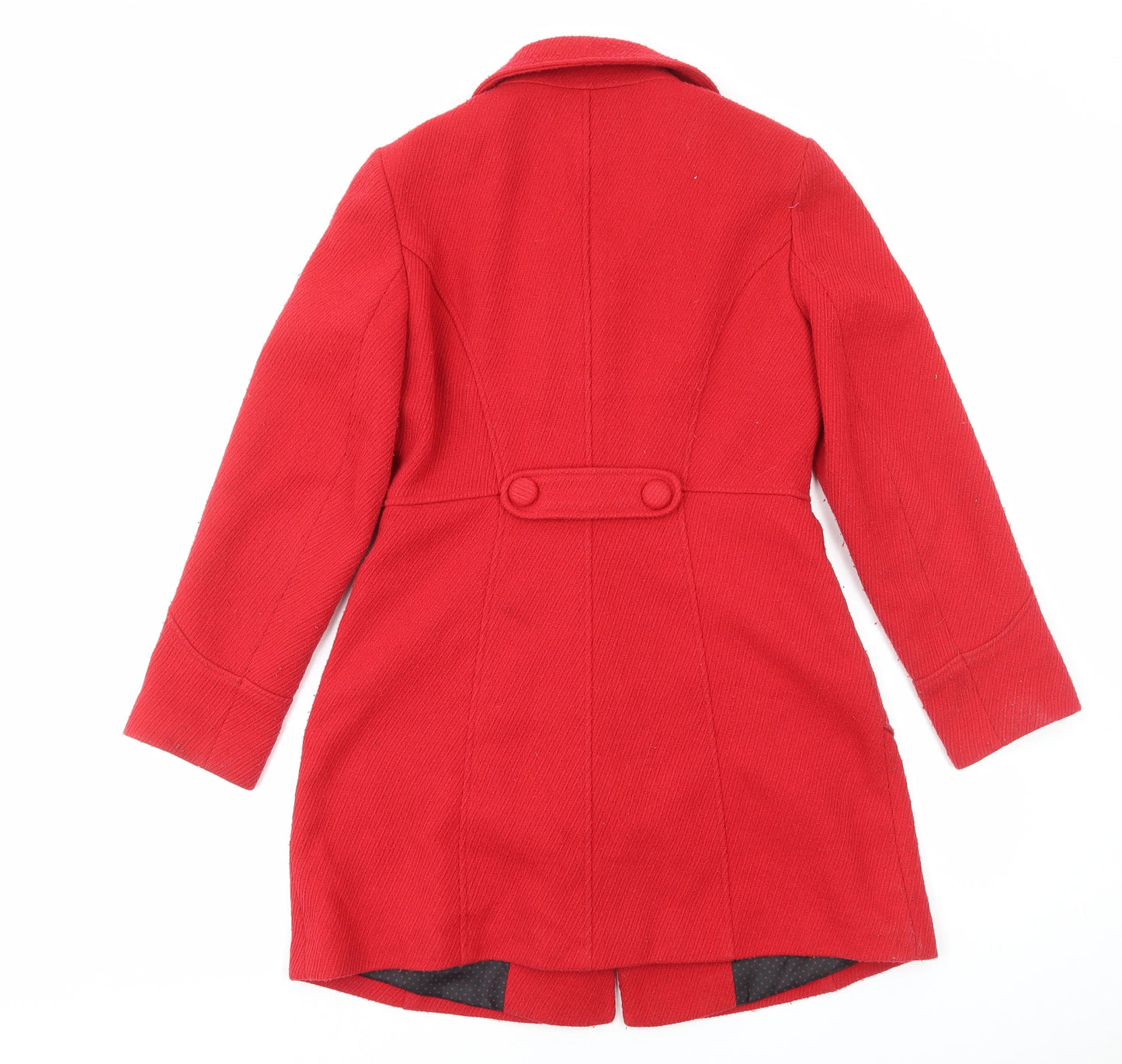 George Womens Red Overcoat Coat Size 12 Button